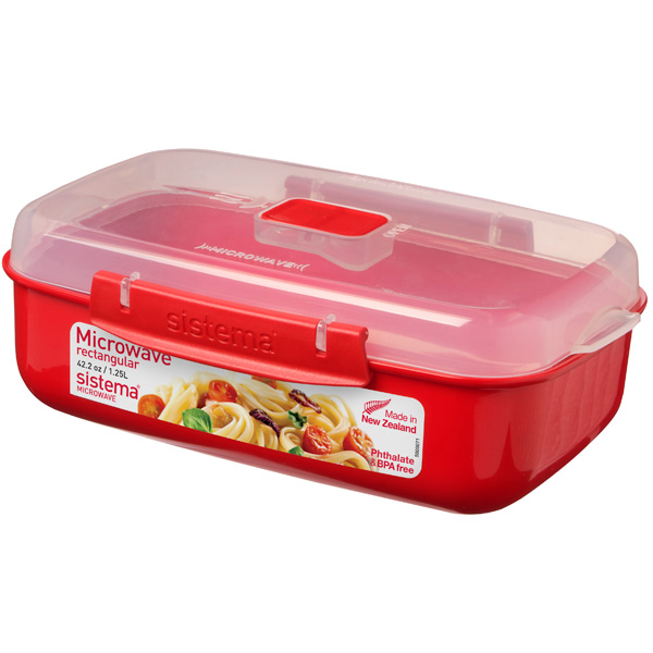 Контейнер для продуктов Sistema Microwave Rectangular 1.25л Red (1114) фото