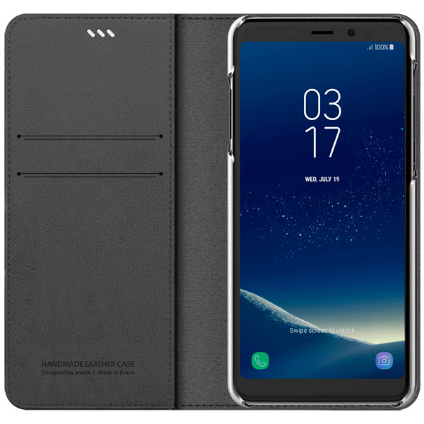 Чехол Araree Mustang Diary для Samsung A8 (2018) Charcoal Gray