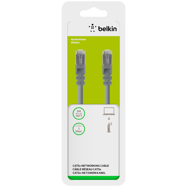 Кабель для компьютера Belkin RJ-45 (LAN) папа/папа 5м (A3L793BT05M-H-S)
