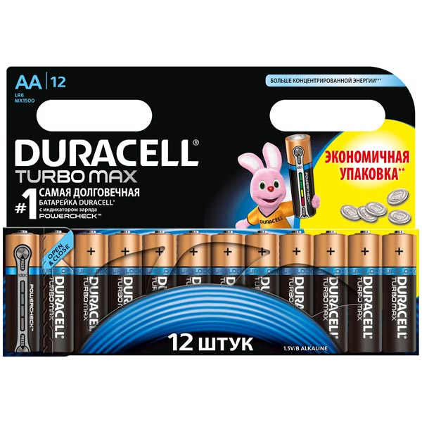 Батарея Duracell AА LR6-12BL Turbo Max 12шт. фото