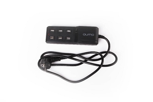 Сетевое зарядное устройство Qumo ENERGY 6USB+2-220V