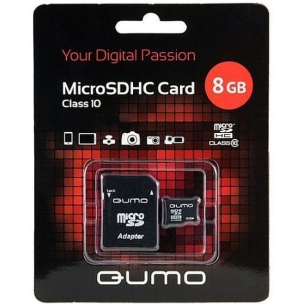 Карта памяти MicroSD Qumo QM8GMICSDHC10 фото