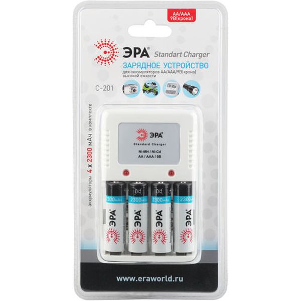 Зарядное устройство + аккумуляторы ЭРА C-201N+4X2300MAH фото
