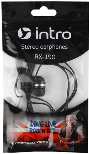 Наушники внутриканальные Intro RX-190 черный