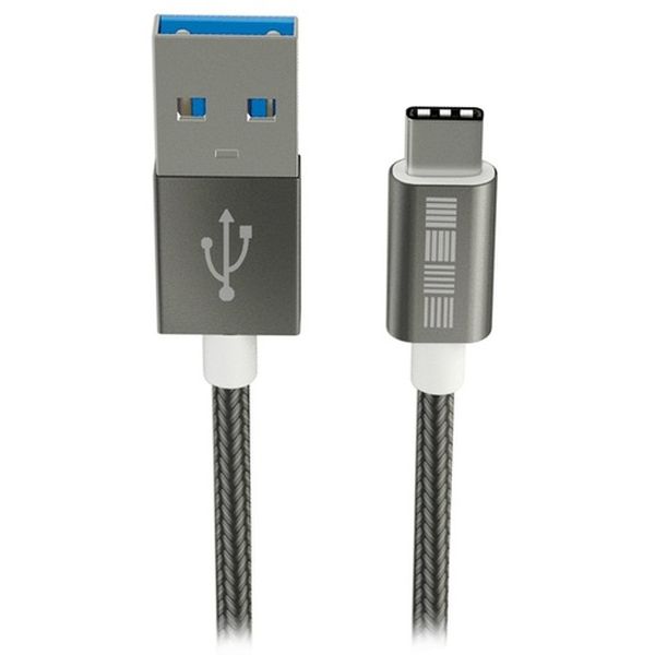 Кабель USB Type-C InterStep Type-C USB3.0 1м нейлон Space Gray фото
