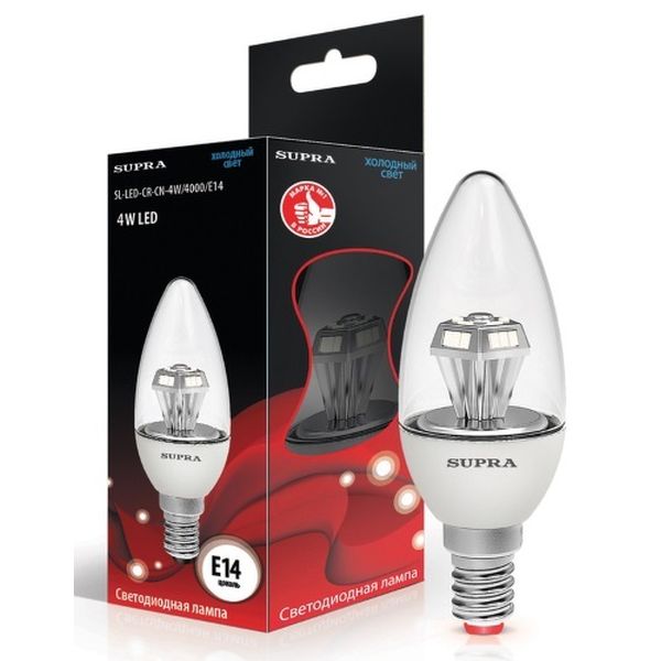 Лампа Supra SL-LED-CR-CN-4W-4000-E14 фото