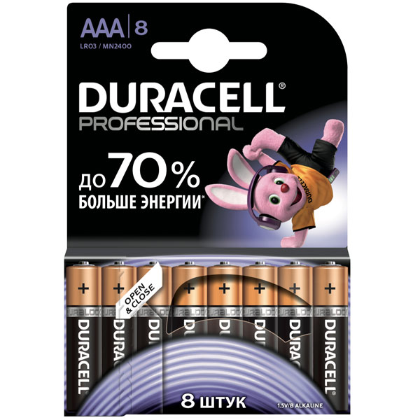 Батарея Duracell AAА LR03-12BL Professional 8шт. фото