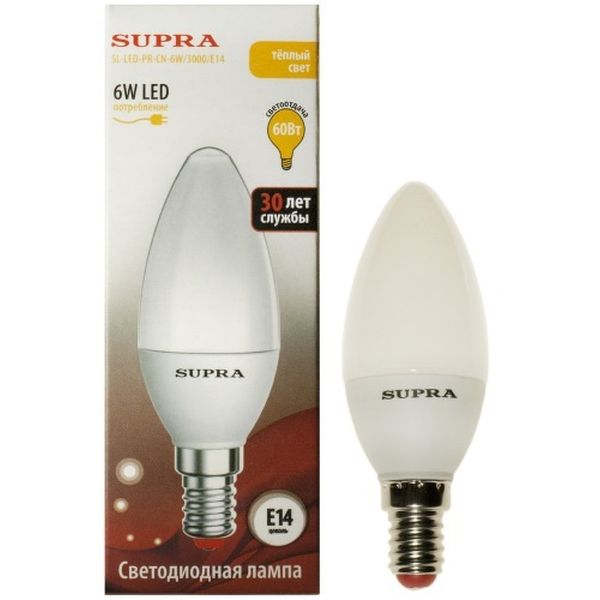 Лампа Supra SUPRA SL-LED-PR-CN-6W/3000/E14 фото