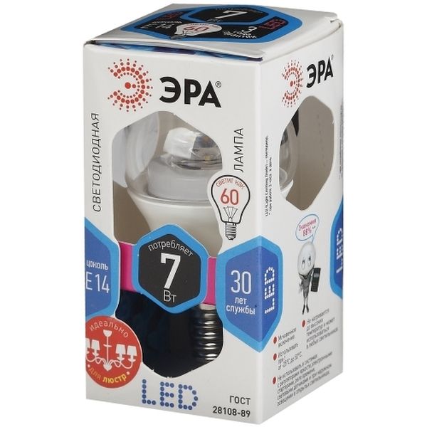 Лампа ЭРА P45-7W-840-E14-CLEAR фото