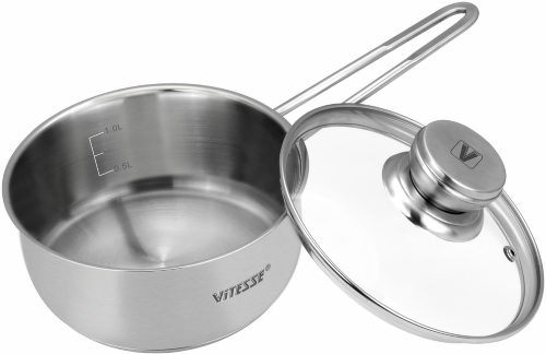 Ковш Vitesse Prima 16см 1,3л с крышкой (VS-2047)