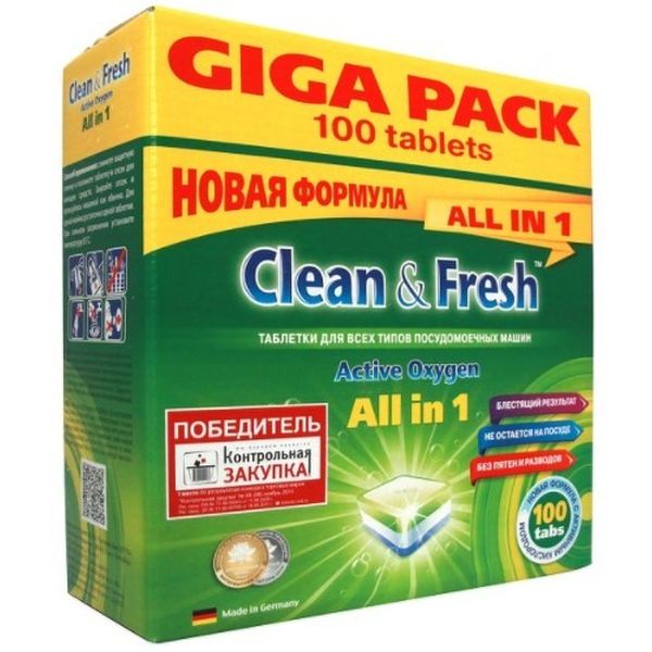 Таблетки для посудомоечных машин Clean&Fresh 4660002310123