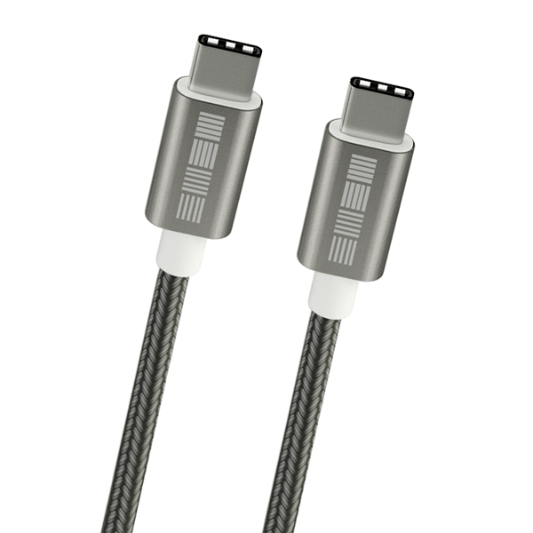 Кабель USB Type-C InterStep TypC-TypC USB2.0 Space Gray нейлон 1м, AA, M-M фото
