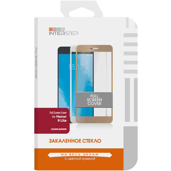 Защитное стекло InterStep Full Screen Cover для Honor 9 Lite, Blue Frame фото