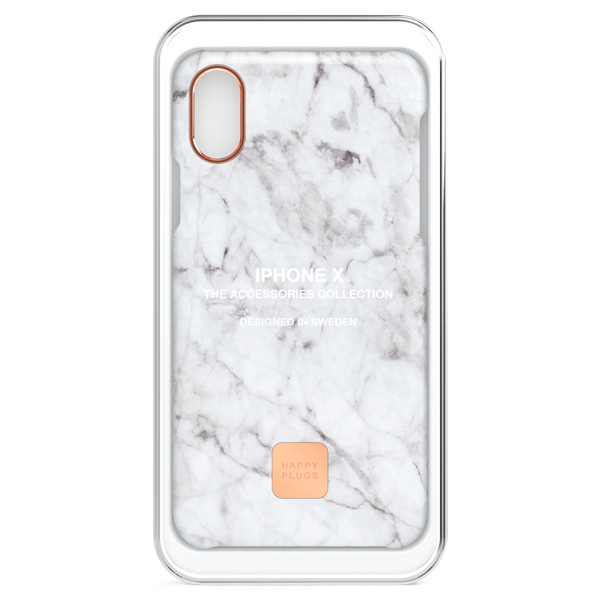 Чехол Happy Plugs 9160 Slim Case для iPhone X, White Marble