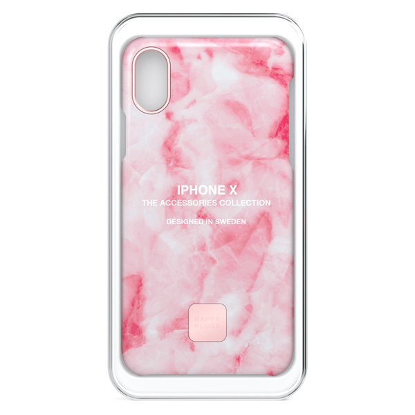 Чехол Happy Plugs 9161 Slim Case для iPhone X, Pink Marble