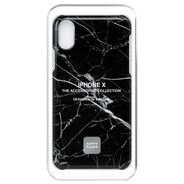 Чехол Happy Plugs 9162 Slim Case для iPhone X, Black Marble
