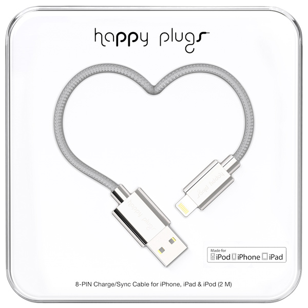 Кабель Happy Plugs 9911 Lightning - USB зарядный, Silver
