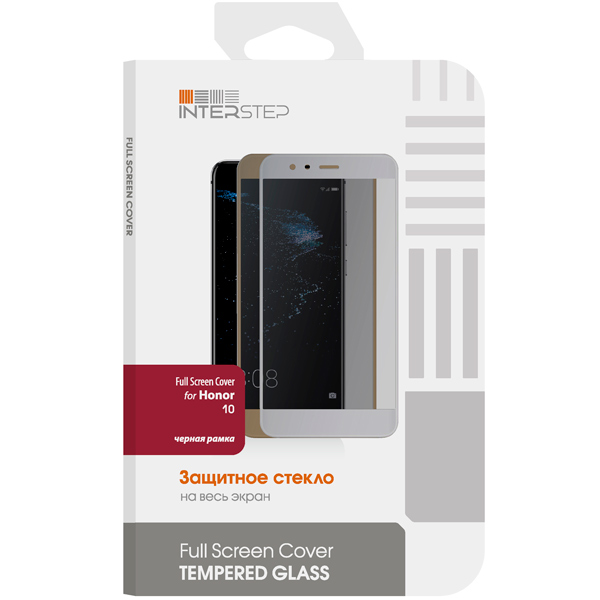 Защитное стекло InterStep Full Screen Cover для Honor 10, черный Frame фото