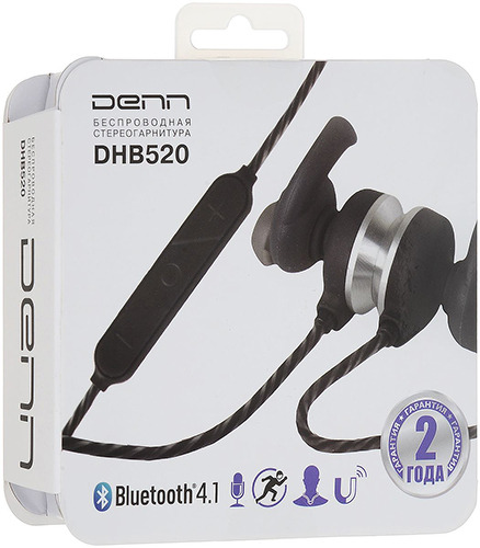 Наушники Bluetooth Denn DHB520 BT Black/серый