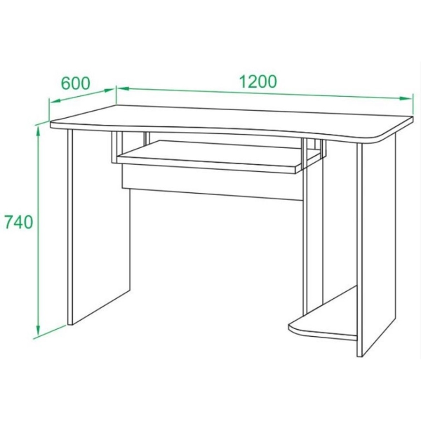 Стол компьютерный Сокол Меб.фабрика КСТ-04.1 Венге