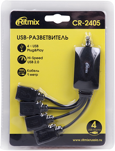 Разветвитель для компьютера Ritmix CR-2405 BLACK