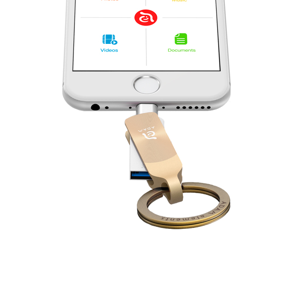 Флеш-диск для Apple Adam Elements 32GB iKlips DUO+ MFI Lightning Gold