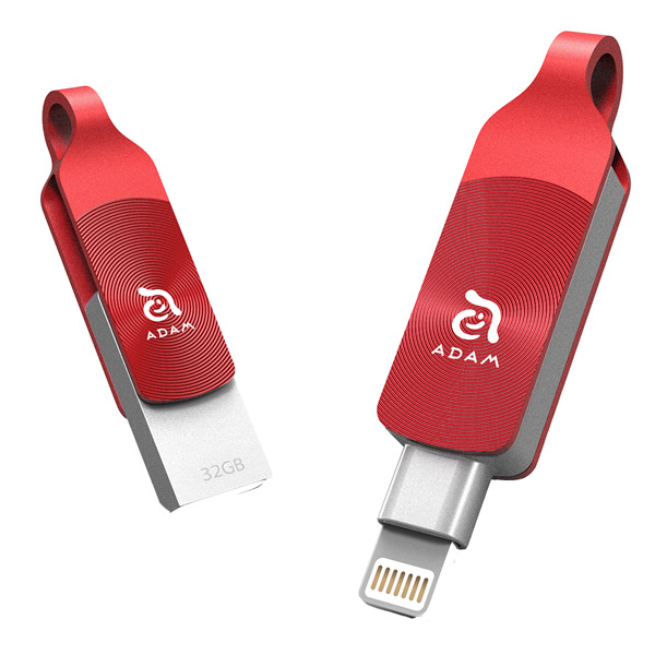 Флеш-диск для Apple Adam Elements 32GB iKlips DUO+ MFI Lightning Red