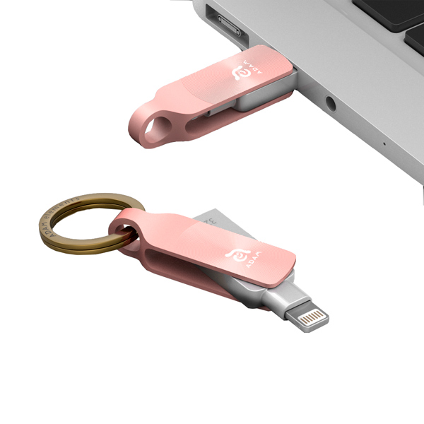 Флеш-диск для Apple Adam Elements 32GB iKlips DUO+ MFI Lightning Rose Gold