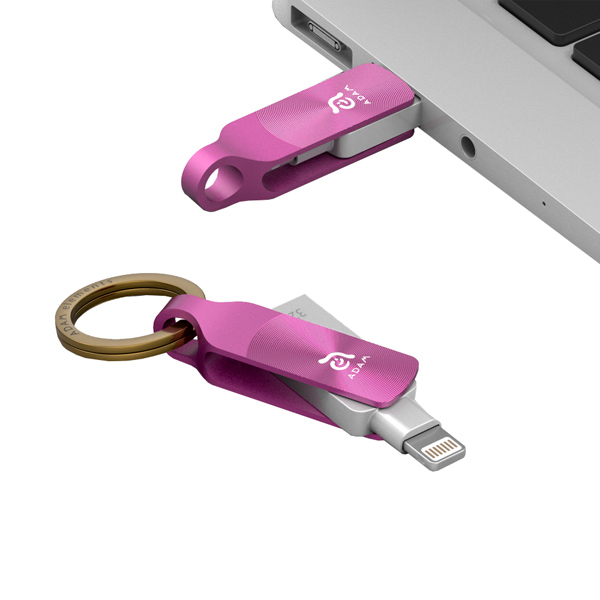Флеш-диск для Apple Adam Elements 64GB iKlips DUO+ MFI Lightning Purple