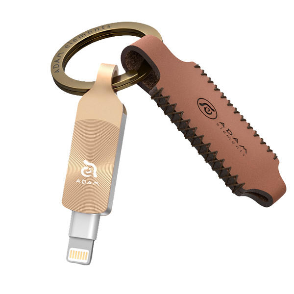 Флеш-диск для Apple Adam Elements 64GB iKlips DUO+ MFI Lightning Gold фото