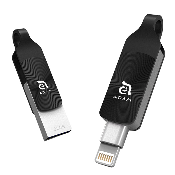 Флеш-диск для Apple Adam Elements 64GB iKlips DUO+ MFI Lightning Black