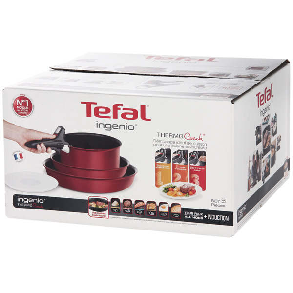 Набор посуды (антипригарное покрытие) Tefal Ingenio Thermocoach 5 предметов (L6979003)