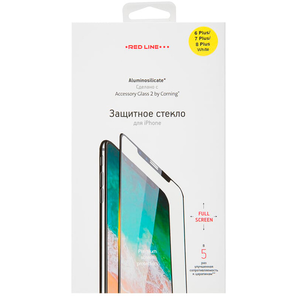 Защитное стекло Red Line Corning для iPhone 6 Plus/7 Plus/8 Plus белый фото