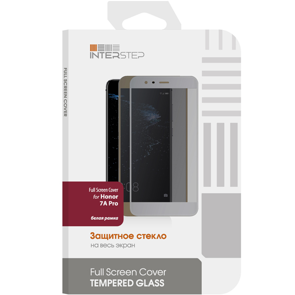 Защитное стекло InterStep Full Screen Cover Honor 7A Pro бел рамк фото