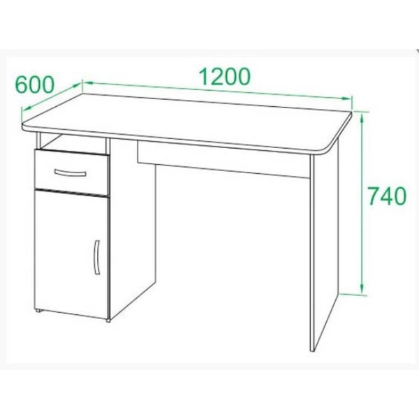 Стол компьютерный Сокол Меб.фабрика СПМ-03.1 Дуб сонома/Белый