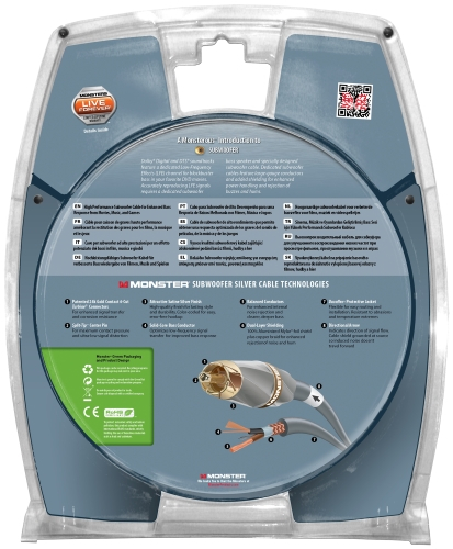 Кабель аналоговый аудио (Hi-Fi) Monster Subwoofer 400sw High Perf. Cable 10м (140755-00)