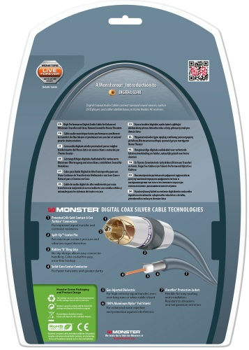 Кабель цифровой аудио (Hi-Fi) Monster Digital Coax 400dcx AP Audio Cable1,5м(140758-00)