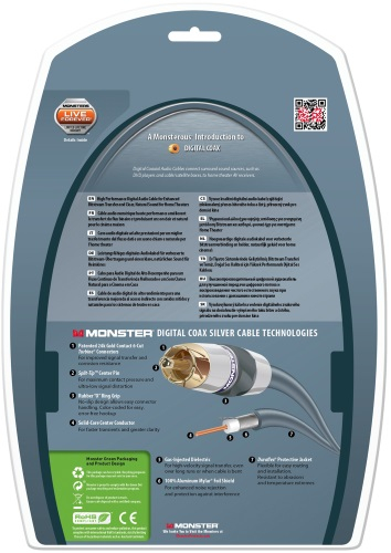 Кабель цифровой аудио (Hi-Fi) Monster Digital Coax 400dcx AP Audio Cable 3м (140759-00)