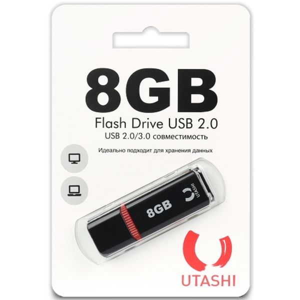 Флеш-диск Utashi 8GB Haya Black (UT8GBHYB) фото