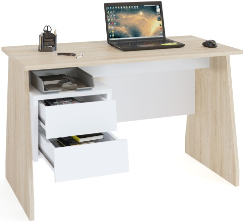 Стол компьютерный Сокол Меб.фабрика КСТ-115 Дуб сонома/Белый