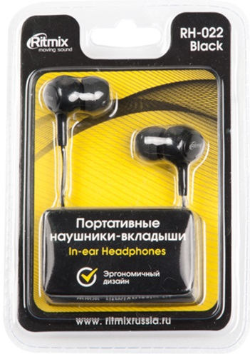 Наушники внутриканальные Ritmix RH-022 черный