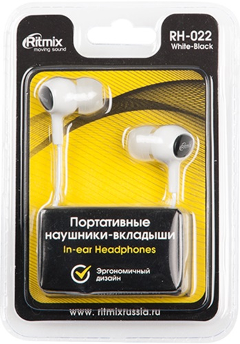 Наушники внутриканальные Ritmix RH-022 White/черный