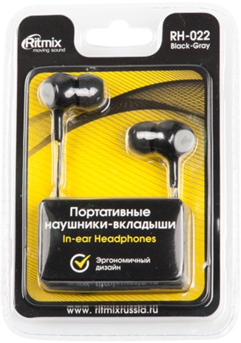 Наушники внутриканальные Ritmix RH-022 Black/Gray