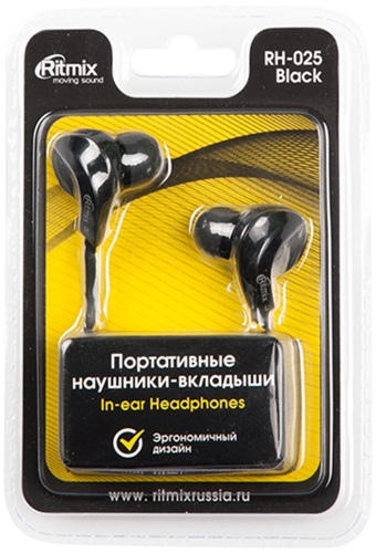 Наушники внутриканальные Ritmix RH-025 черный