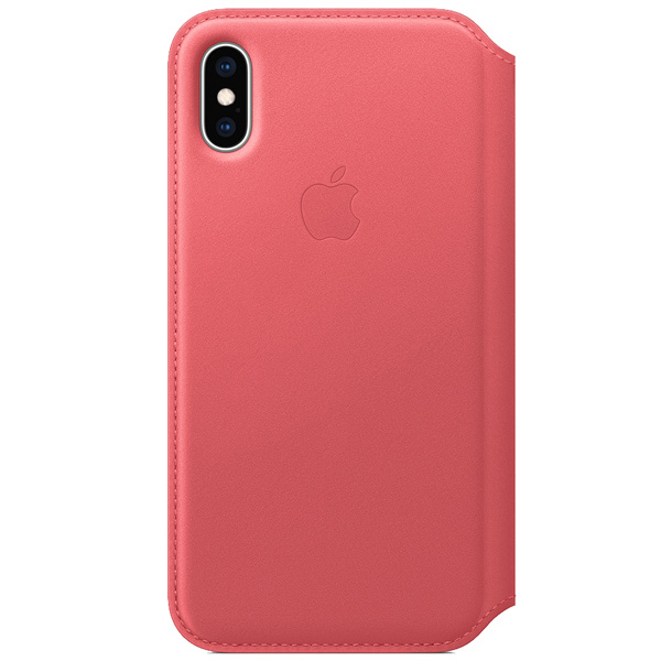 Чехол Apple iPhone XS Max Leather Folio Peony Pink фото