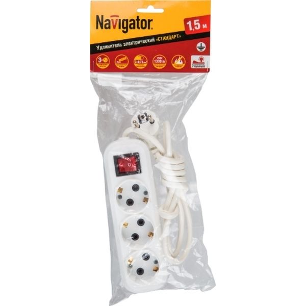 Удлинитель Navigator 71454 NPE-S1-03-150-ESC-3X0.75