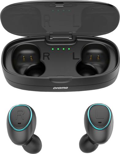 Наушники True Wireless Digma TWS-04 Black (TS30)