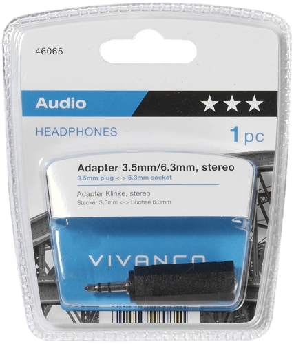 Переходник для кабеля Vivanco Jack3.5 папа / Jack6.3 мама (46065)