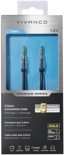 Кабель аналоговый аудио Vivanco Jack3.5 папа/папа 1,2м (41200)