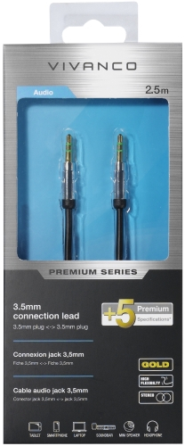 Кабель аналоговый аудио Vivanco Jack3.5 папа/папа 2,5м (41201)